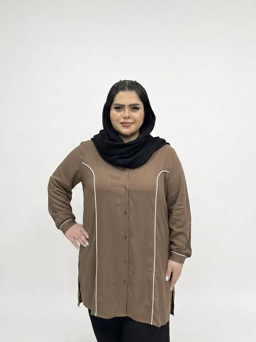 مانتو سایز بزرگ زنانه مدل طرح عصایی (در ۶ رنگ متنوع)